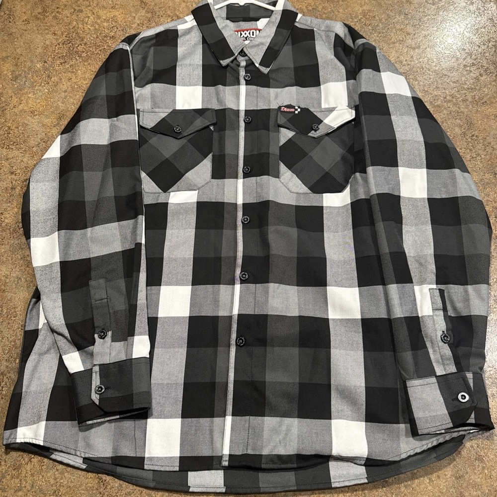 Dixxon Flannel Company Finish Line Shirt Button Black White Mens Size 3XL